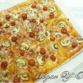 Pizza de hojaldre con champiñones, bacon y[...]