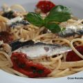 Espaguetis con sardinas en aceite