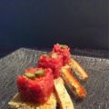 Tartar de salchichón ibérico y tomate raf