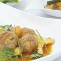 Curry de verduras con albondigas de cordero
