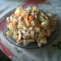 Ensalada de pollo, papas y zanahoria