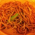 espaguetis con salteado de verduras