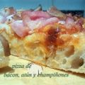 Pizza (masa casera) de bacon, atún y[...]