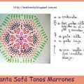 Manta Sofá Tonos Marrones a Ganchillo con Flor[...]