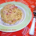 Espaguetis carbonara con nata