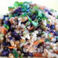 arroz integral con azukis y verduras