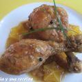 MUSLOS DE POLLO CON CARAMBOLOS EN SALSA DE LIMAS