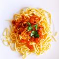 Espaguetis con langostinos