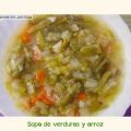 Sopa de verduras y arroz