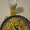 Pizza de mejillones y pepinillo