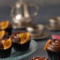 Cupcakes de chocolate y naranja confitada