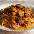 Espaguetis con ternera y champiñones al ras el[...]