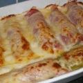 Endibias gratinadas con jamón y bechamel