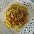 Espaguetis con verduras al curry