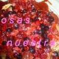 Flan de leche, nata y frutos rojos (sin lactosa)