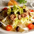 Ensalada con bacalao y judías blancas cocidas