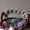♥ Tarta fondant cesta de flores