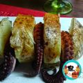 Brochetas de patatas y pulpo