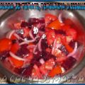 Ensalada de tomate, remolacha y cebolleta