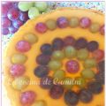 Tarta de queso y uvas con gelatina de moscatel