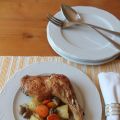 Pollo al horno con guarnición. Paso a paso.