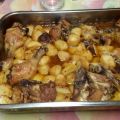Traseros de pollo asados con patatas