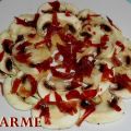 Carpaccio de champiñones con virutas de jamón
