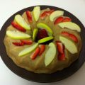 Pudin de manzana y fresa al microondas