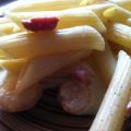 Penne con gambas