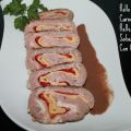 ROLLO DE CARNE RELLENA CON SALSA DE CHOCOLATE