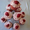 Cupcakes de vainilla y fresa