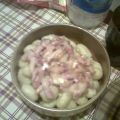 Gnocchis con queso de cabra y bacon