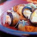 Rollitos de berenjena con queso de cabra