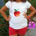 CAMISETA CON MANZANA DE LENTEJUELAS