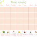 Imprimible: Menú semanal