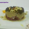 TIMBAL DE MORCILLA CON JUDIAS PINTAS