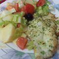 Pescado con ensalada