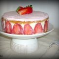 Tarta de fresas y chocolate blanco
