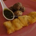 Filete de rosada con papas negras y mojo verde