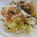 Ceviche de trucha en ensalada