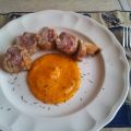 Muslos de pollo rellenos de jamón y queso