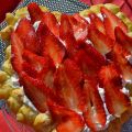 Corazón de nata y fresas
