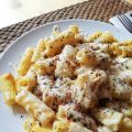 Pasta con salsa de calabaza y queso