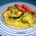 RISOTTO CON GAMBAS Y CALABACIN AL AZAFRÁN