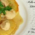 Pollo al champán con calabacín y patatas