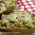 Patatas rellenas de brócoli y jamón