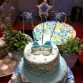 Tarta de Bautizo y galletas  de glasa