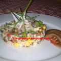 Ensalada de arroz con queso emental