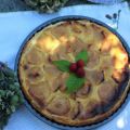 Postre: tarta de queso y manzana