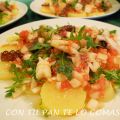 ENSALADA DE PATATAS, PULPO Y GAMBONES